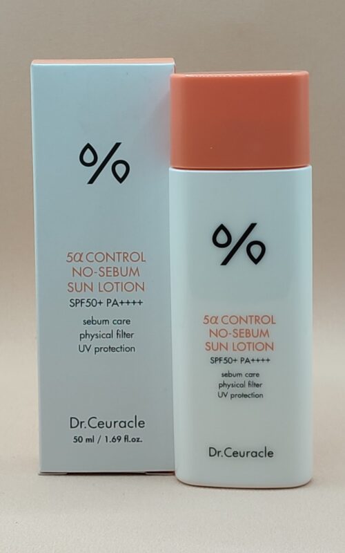 Солнцезащитный крем для проблемной кожи dr ceuracle 5a control no sebum sun lotion spf50+ pa++++50 ml