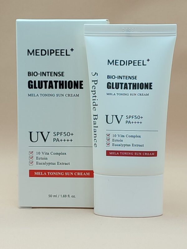 Осветляющий солнцезащитный крем medi-peel glutathione mela toning sun cream uv spf50+ pa+++ (50мл)