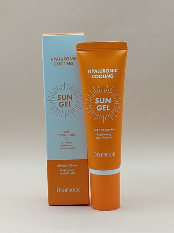 Солнцезащитный гель для лица deoproce hyaluronic cooling sun gel spf50+/pa+++ (50мл)