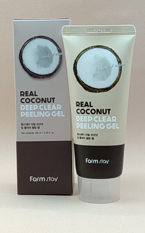 Пилинг-скатка для лица с экстрактом кокоса farm stay real coconut deep clear peeling gel (100мл)