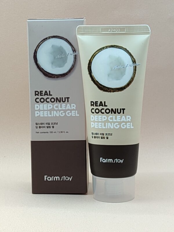 Пилинг-скатка для лица с экстрактом кокоса farm stay real coconut deep clear peeling gel (100мл)