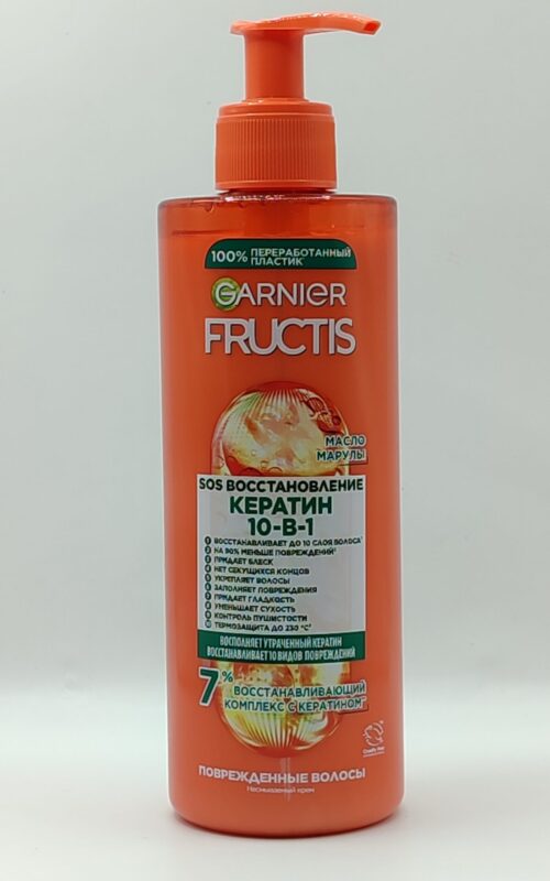 Несмываемый крем для волос garnier fructis sos спасатель волос 10в1. 400 мл