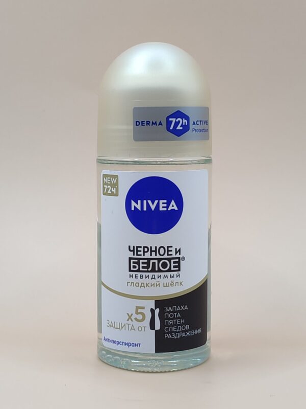 Антиперспирант шариковый nivea женский черное и белое гладкий шелк