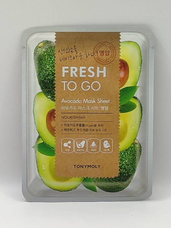 Тканевая маска маска для лица avocado tonymoly fresh to go