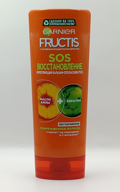 Укрепляющий бальзам-ополаскиватель для волос sos восстановление garnier fructis 387 мл
