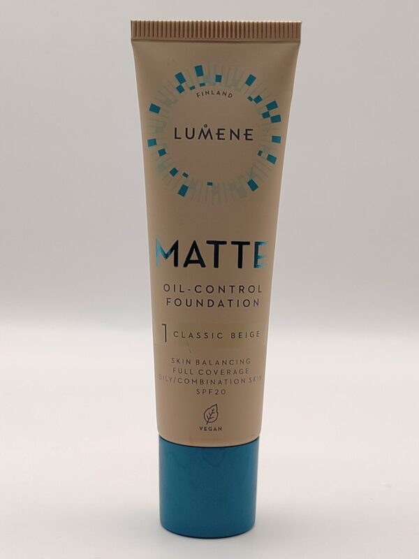 Матирующая тональная основа lumene matte control oil-free foundation spf20 № 1 classic beige
