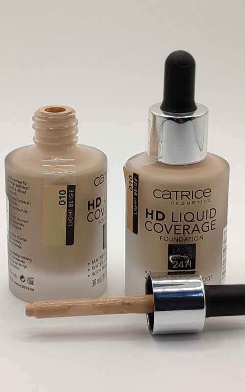 Тональная основа catrice hd liquid coverage foundation, 010 light beige светло-бежевый, 30 мл
