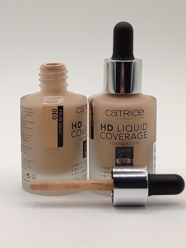 Тональная основа catrice hd liquid coverage foundation, 030 sand beige песочный 30мл