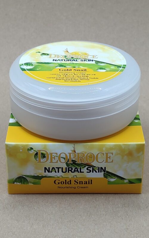 Питательный крем для лица и тела с золотом и муцином улитки deoproce natural skin gold snail nourishing cream. 100мл