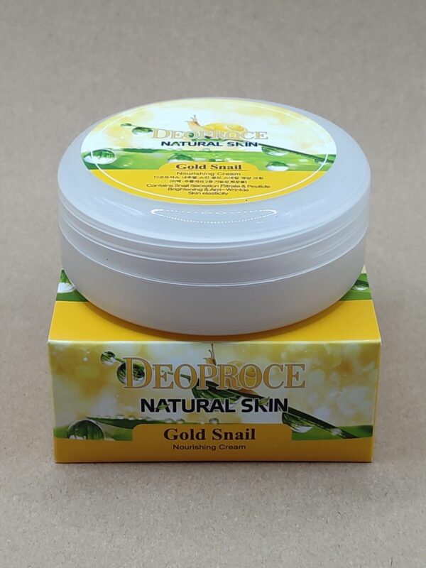 Питательный крем для лица и тела с золотом и муцином улитки deoproce natural skin gold snail nourishing cream. 100мл