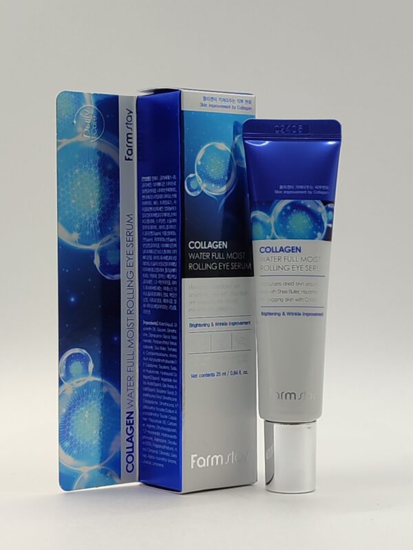 Сыворотка-роллер для кожи вокруг глаз farmstay collagen water full moist rolling eye serum с коллагеном 25 мл