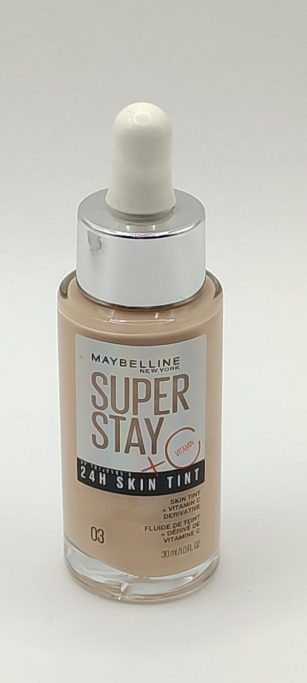 Стойкий тональный флюид для лица maybelline new york super stay 24h skin tint с витамином с №03 30 мл
