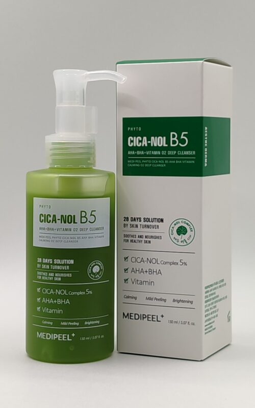 Очищающая кислородная гель пенка для лица medi-peel phyto cica-nol b5 aha bha vitamin calming o2 deep cleanser 150 мл