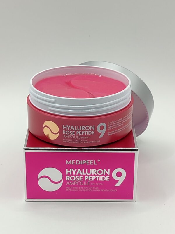 Гидрогелевые патчи с экстрактом розы и пептидами hyaluron rose peptide 9 ampoule eye patch medi-peel. 60шт