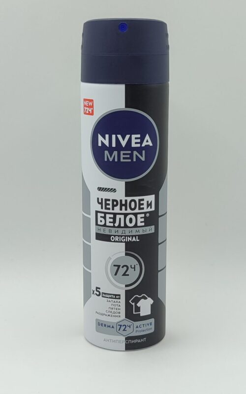 Дезодорант-антиперспирант спрей nivea men черное и белое невидимый original 150 мл