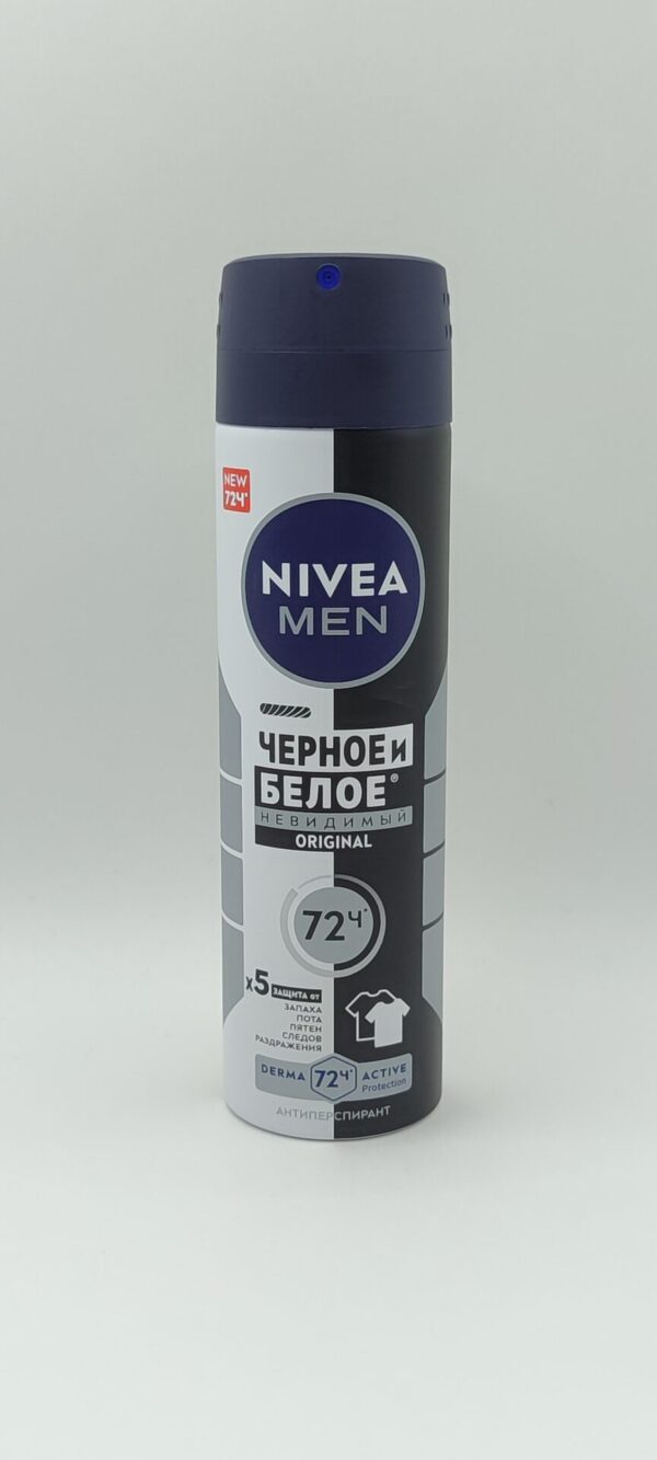 Дезодорант-антиперспирант спрей nivea men черное и белое невидимый original 150 мл