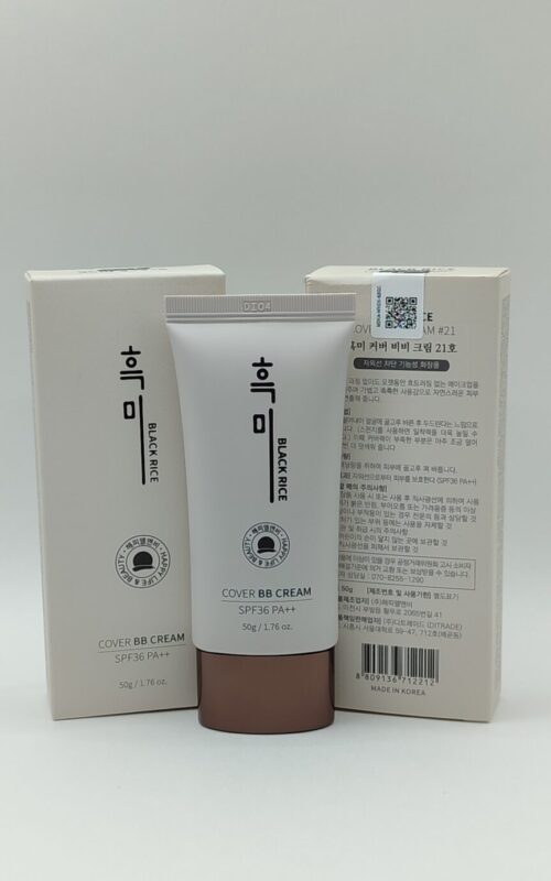 Bb крем с экстрактом черного риса увлажняющий black rice cover bb cream spf36 pa++, тон 21, 50 гр