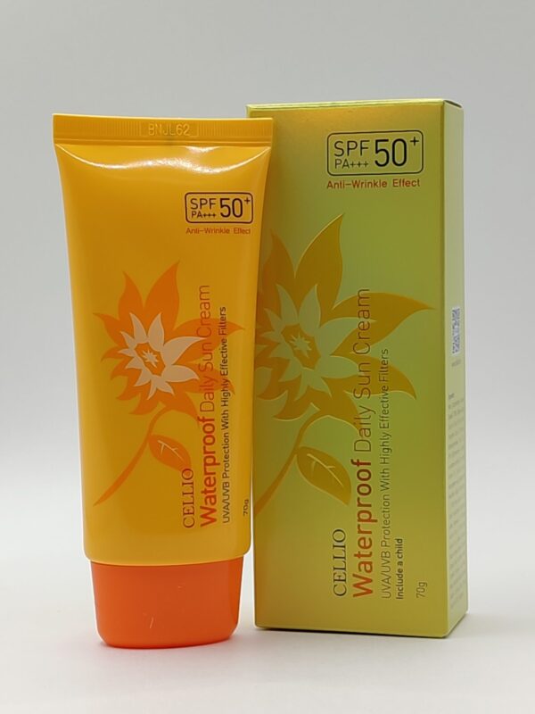 Солнцезащитный крем cellio waterproof daily sun cream spf50. 70мл