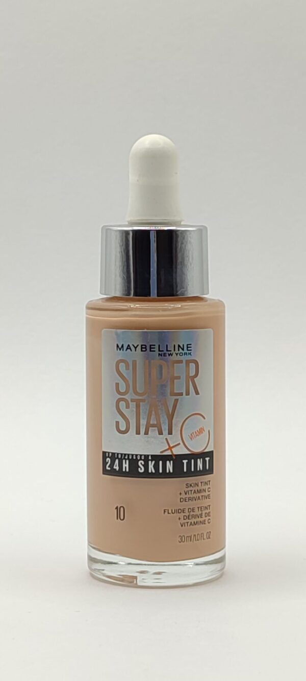 Стойкий тональный флюид для лица maybelline new york super stay 24h skin tint с витамином с №10 30 мл