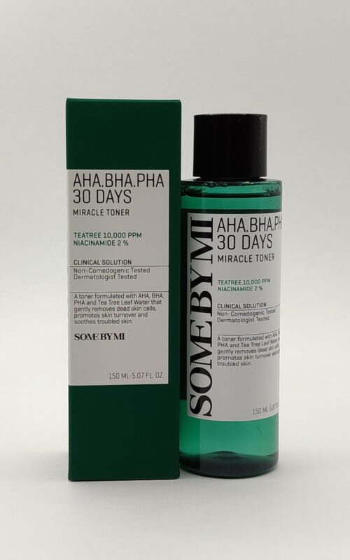 Кислотный очищающий тоник для проблемной кожи some by mi aha-bha-pha 30 days miracle toner. 150мл