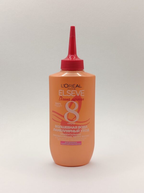 Кондиционер для ламинирования волос elseve l'oreal волшебная вода, длина мечты, 8 секунд. 200мл