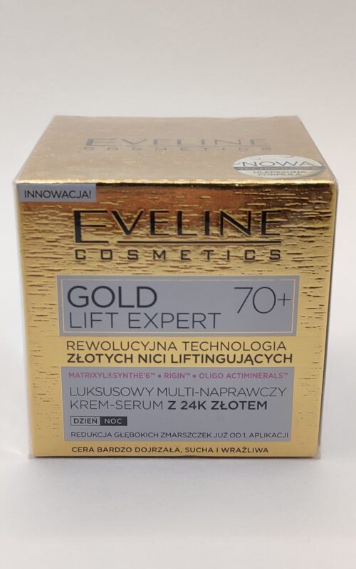 Крем-сыворотка для лица eveline gold lift expert cream-serum. 70+/50 мл