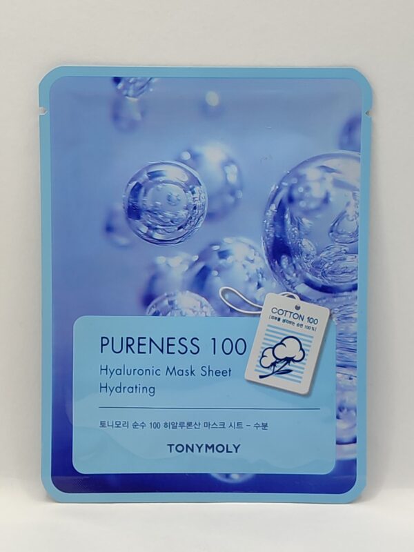 Тканевая маска с гиалуроновой кислотой tony moly pureness 100 hydrating hyaluronic acid mask sheet.