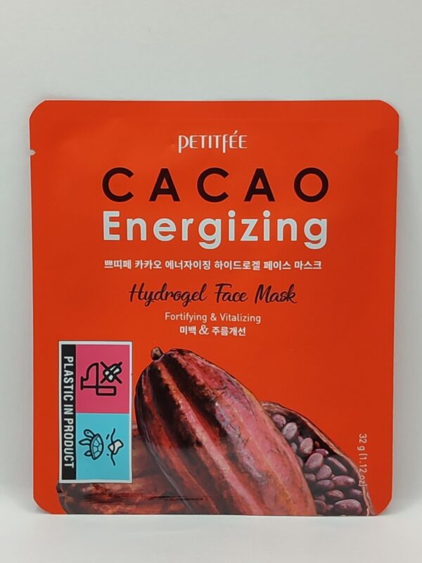Гидрогелевая маска для лица petitfee cacao energizing hydrogel. 1шт