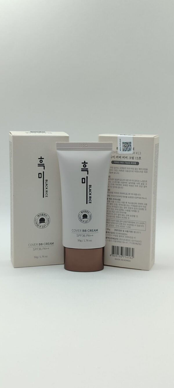 Bb крем с экстрактом черного риса увлажняющий black rice cover bb cream spf36 pa++, тон 13, 50 гр
