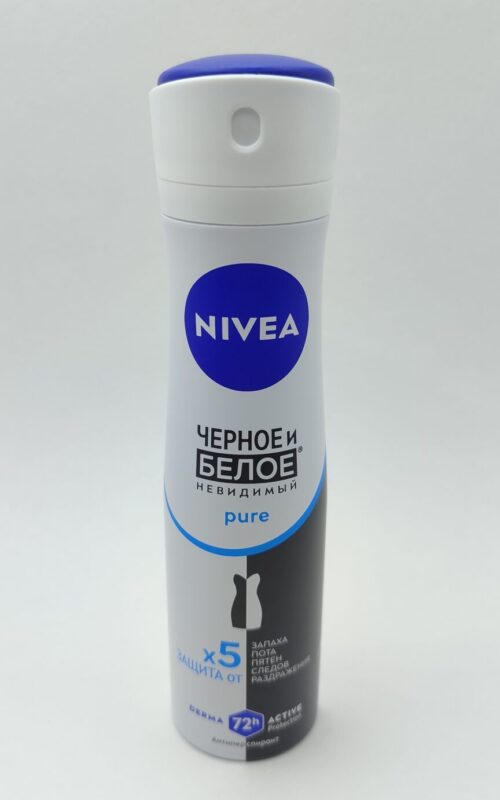 Дезодорант-антиперспирант спрей nivea черное и белое невидимый pure 150 мл