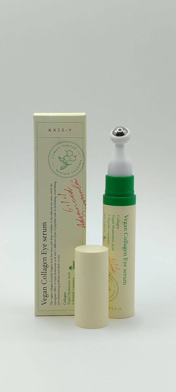 Сыворотка для век пептидная с массажным аппликатором axis-y vegan collagen eye serum 10 мл