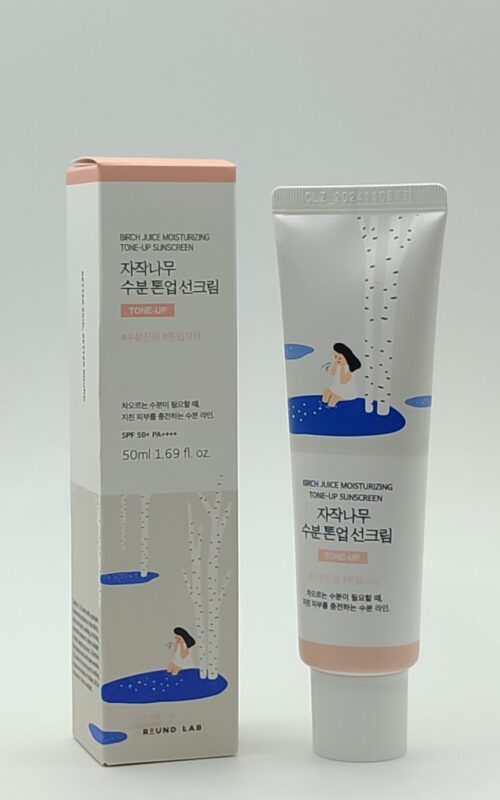 Солнцезащитный тонирующий крем для лица с березовым соком round lab birch juice moisturizing tone-up sunscreen spf50+ pa++++, 50 мл