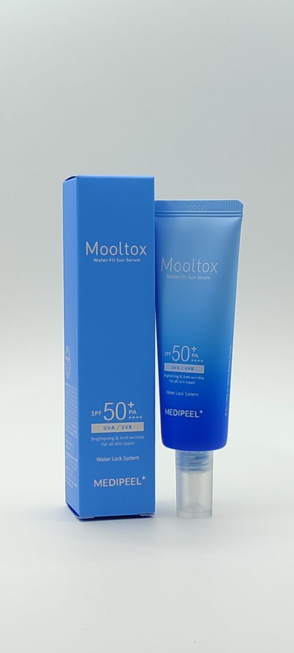 Солнцезащитная интенсивно увлажняющая сыворотка medi-peel aqua mooltox water-fit sun serum spf50+ pa++++, 50мл