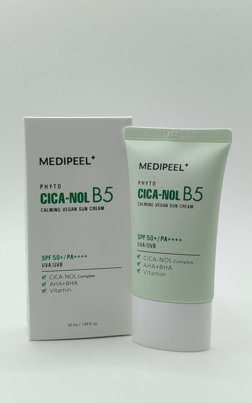 Солнцезащитный крем для лица успокаивающий medi-peel phyto cica-nol b5 calming vegan sun cream spf 50+ pa++++, 50мл