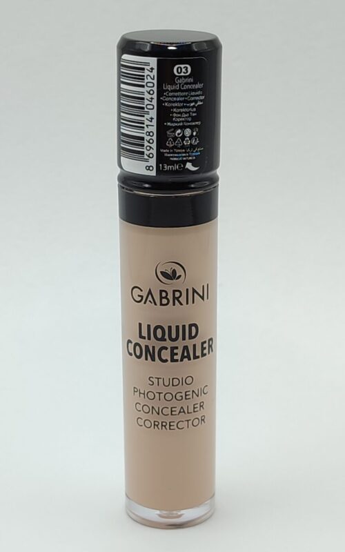 Консилер gabrini liquid concealer, spf 20, 03 light beige, 6 мл