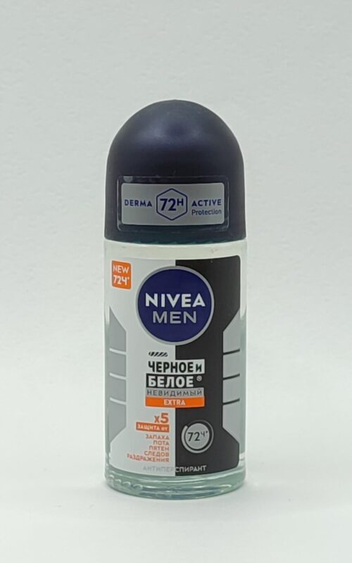 Дезодорант-антиперспирант шариковый nivea men черное и белое невидимая защита 50 мл