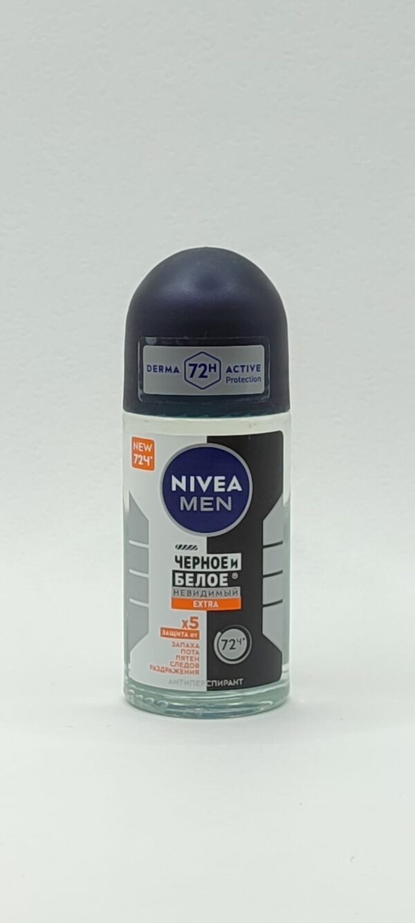 Дезодорант-антиперспирант шариковый nivea men черное и белое невидимая защита 50 мл