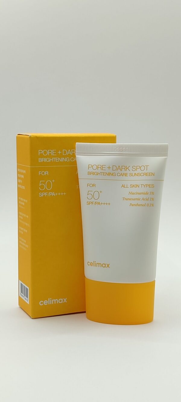 Солнцезащитный осветляющий крем celimax pore+dark spot brightening care sunscreen spf50+ pa++++ 50 мл