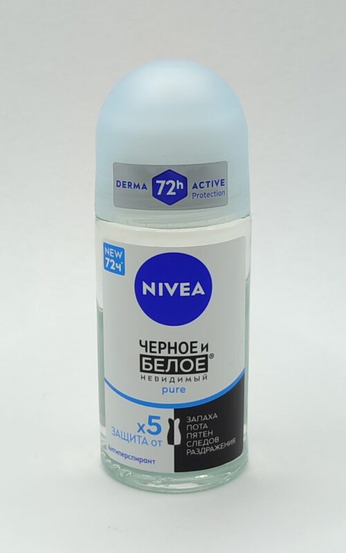 Дезодорант-антиперспирант шариковый nivea черное и белое невидимый женский 50 мл