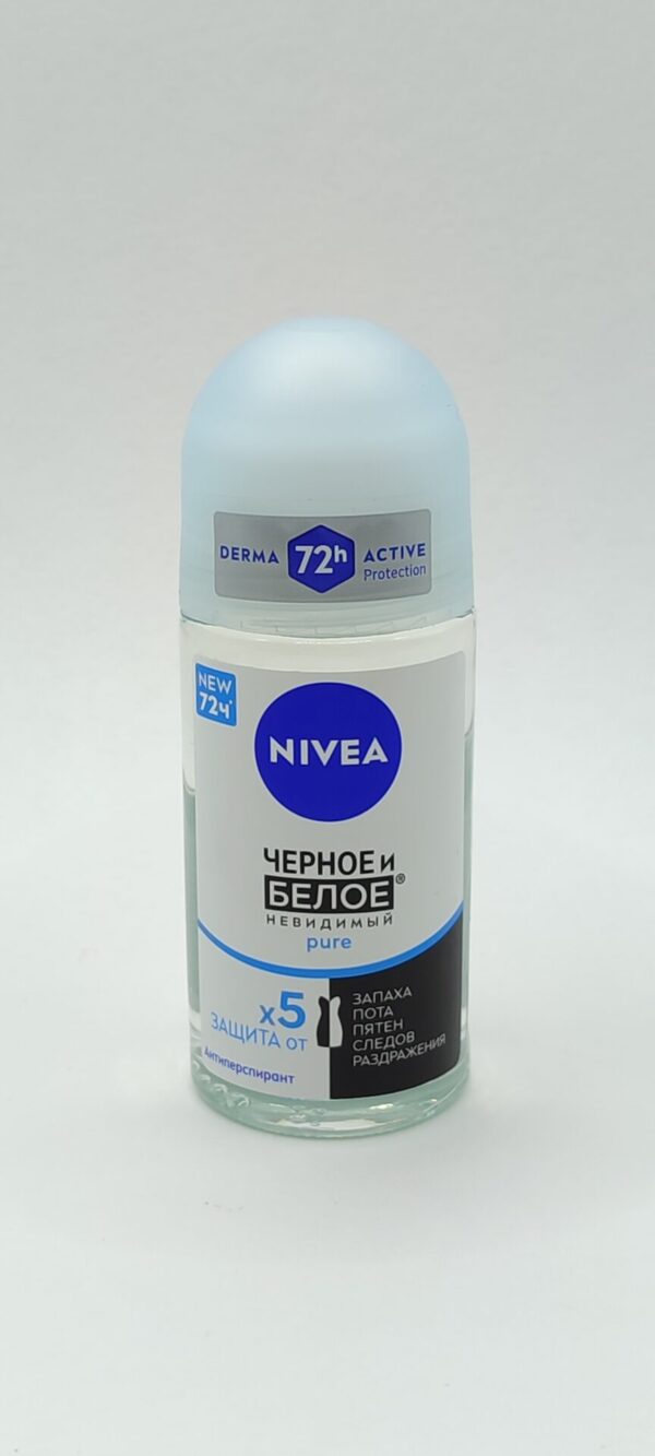 Дезодорант-антиперспирант шариковый nivea черное и белое невидимый женский 50 мл