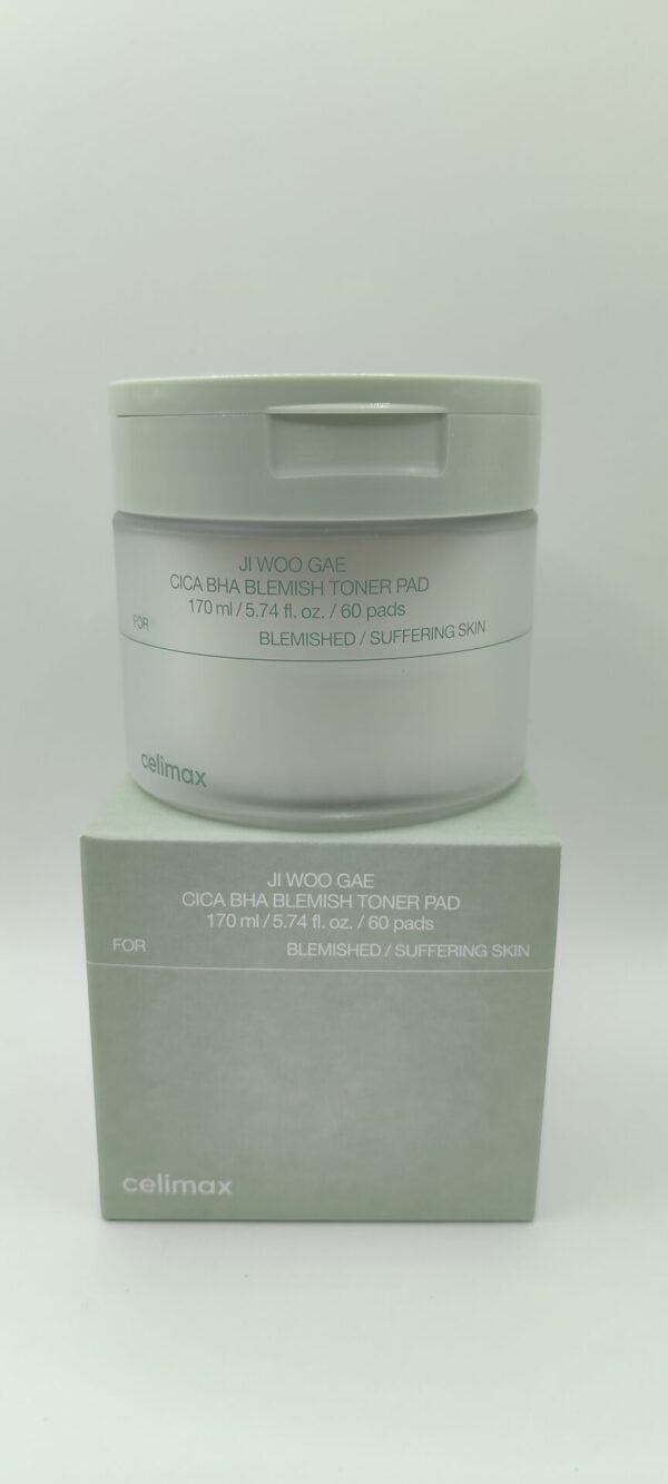 Тонер-пэды celimax успокаивающие для проблемной кожи с bha-кислотами ji woo gae cica bha blemish toner pad 170ml (60 шт)