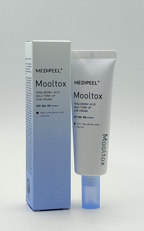 Солнцезащитный крем для лица тонизирующий medi-peel hyaluronic acid mooltox mild tone up sun cream spf 50+ pa++++, 50мл