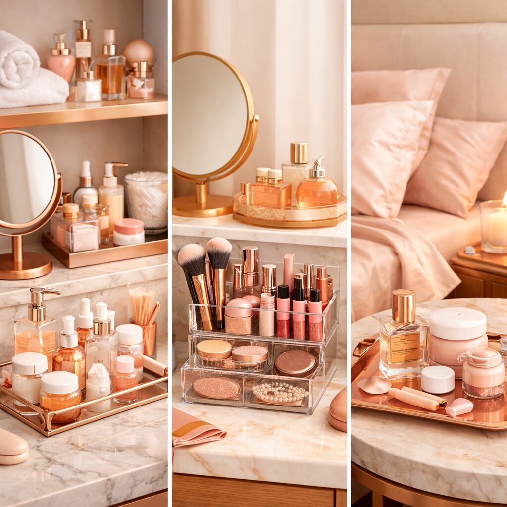 Разделение косметики по зонам в жилом помещении