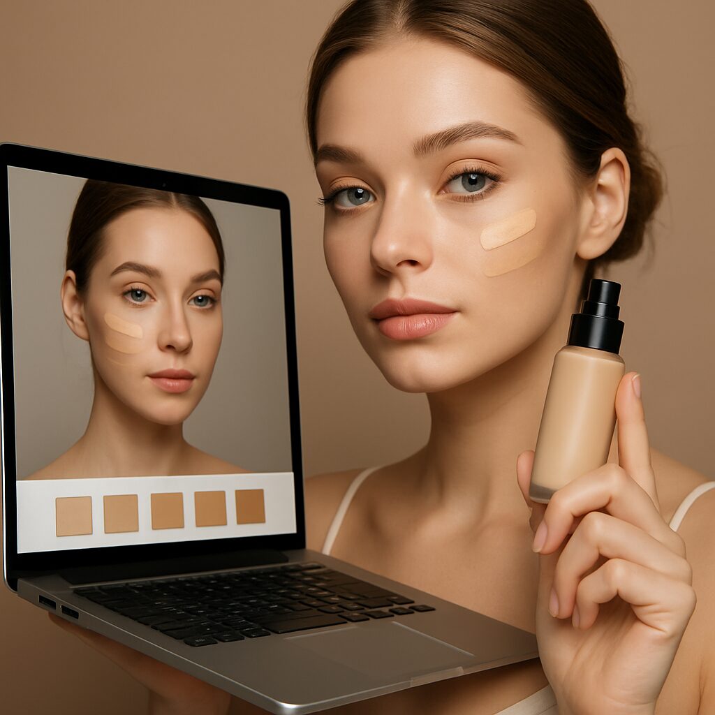 Пошаговый выбор оттенка тонального крема в интернете